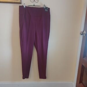 Elegant Women's Straight Leg Pants in Rich Purple